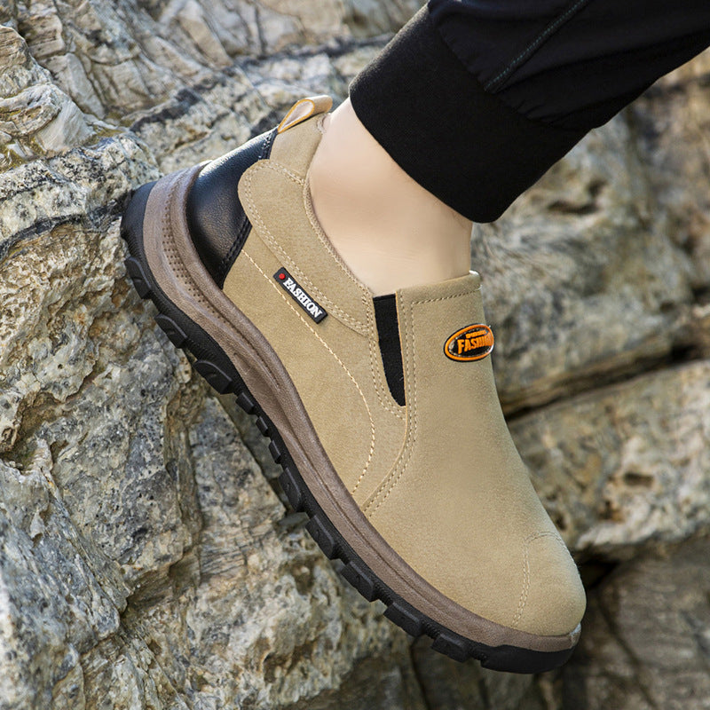 (⏰Limited Time 70% Discount off)Men's Outdoor Breathable Genuine Leather Shoes Non-slip Slip-On Shoes Arch Support Orthopedic Shoes