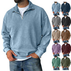 🔥Men's Fashionable Retro Half-zip Stand Collar Casual Sweatshirt (100% Cotton)