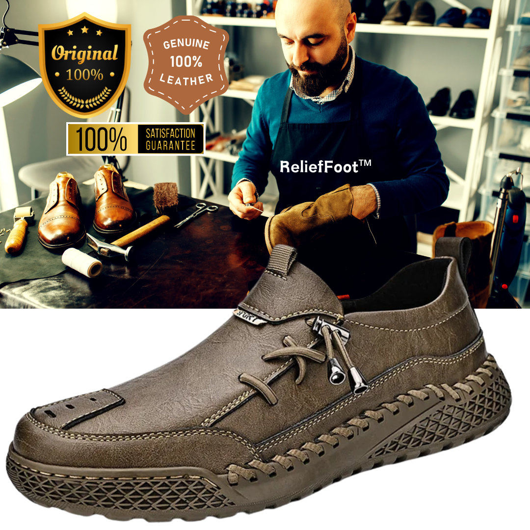 MerrfeetTM⏰Promotion - 70% OFF🔥Men's Handmade Genuine Leather Glue-Free Slip-on Orthopedic Shoes
