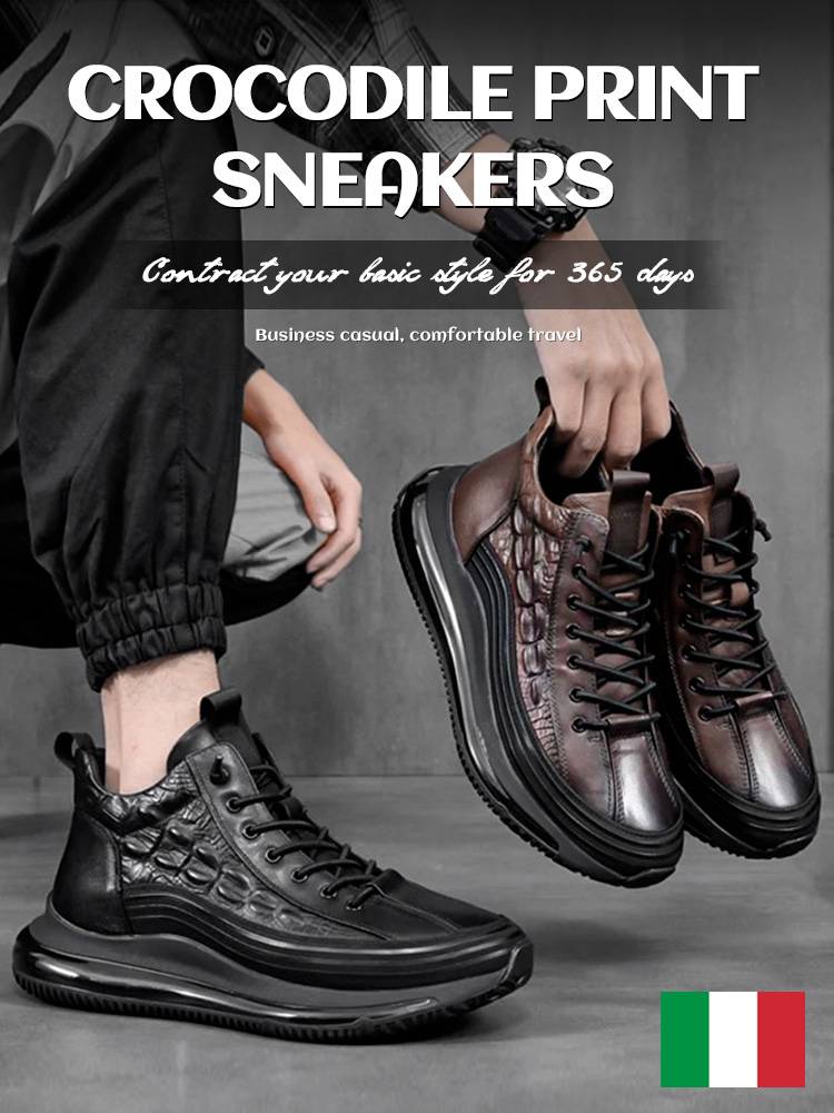 Platform Crocodile Comfort Sneakers