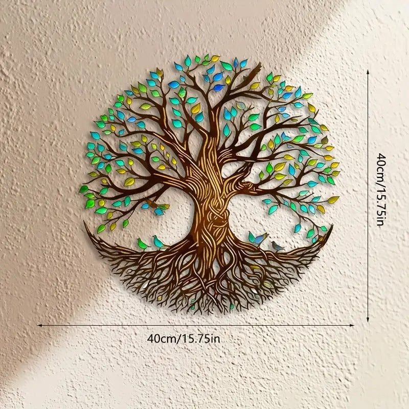 Popular colorful tree of life iron wall decoration crafts - creative metal ornaments, instantly revitalize your living room