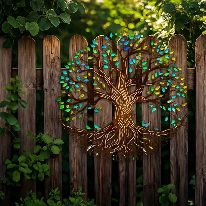 Popular colorful tree of life iron wall decoration crafts - creative metal ornaments, instantly revitalize your living room