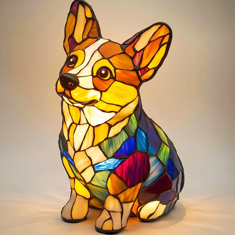 New colorful dog and cat table lamp - magical light illuminates the space, both decorative and practical