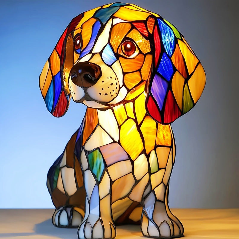 New colorful dog and cat table lamp - magical light illuminates the space, both decorative and practical