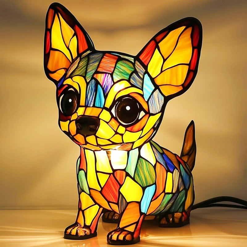 New colorful dog and cat table lamp - magical light illuminates the space, both decorative and practical