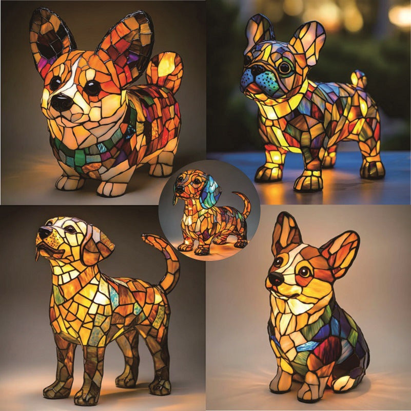 New colorful dog and cat table lamp - magical light illuminates the space, both decorative and practical