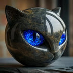 Black Cat Stone Sculpture – A Symbol of Luck and Style