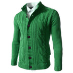 Gentleman's Casual Jacquard Buttons Sweater