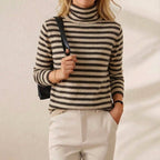 Cotton Turtleneck with Classic Stripes