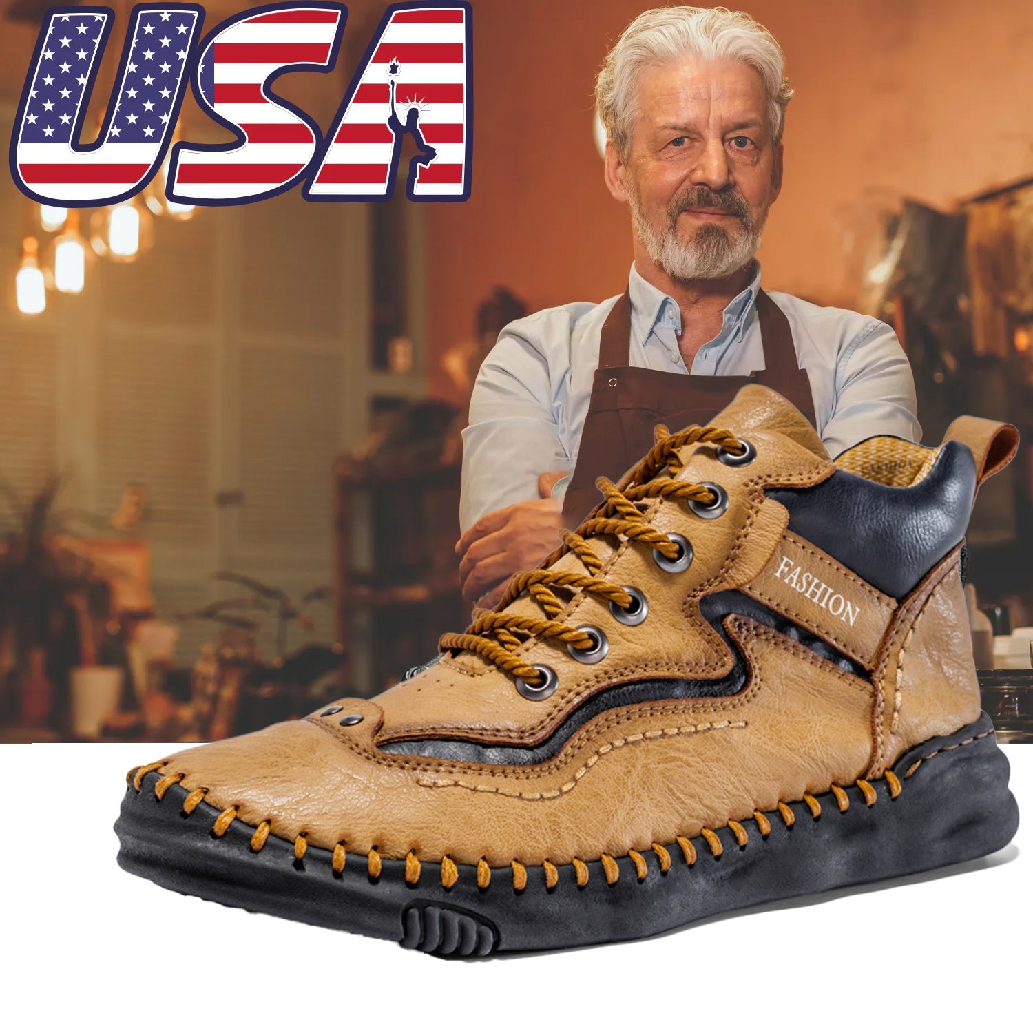 🔥Limited Time Sale 70% OFF🔥-Men's comfortable non-slip leather shoes with arch support and hand-sewn