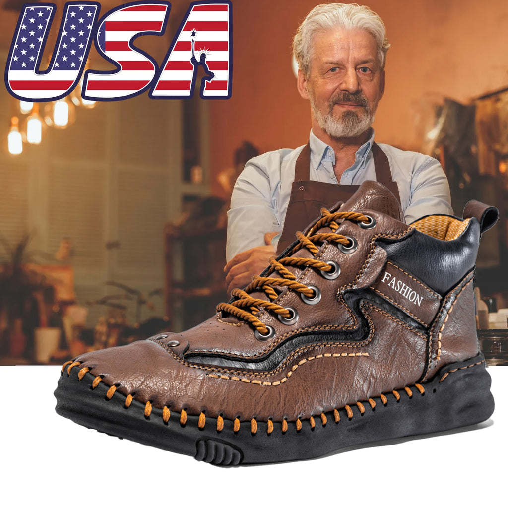 🔥Limited Time Sale 70% OFF🔥-Men's comfortable non-slip leather shoes with arch support and hand-sewn