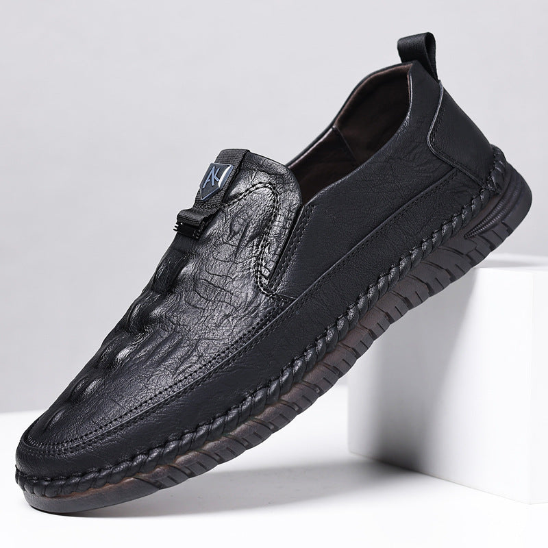 Crocodile pattern men's casual shoes