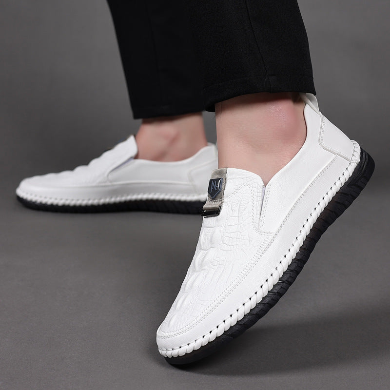 Crocodile pattern men's casual shoes