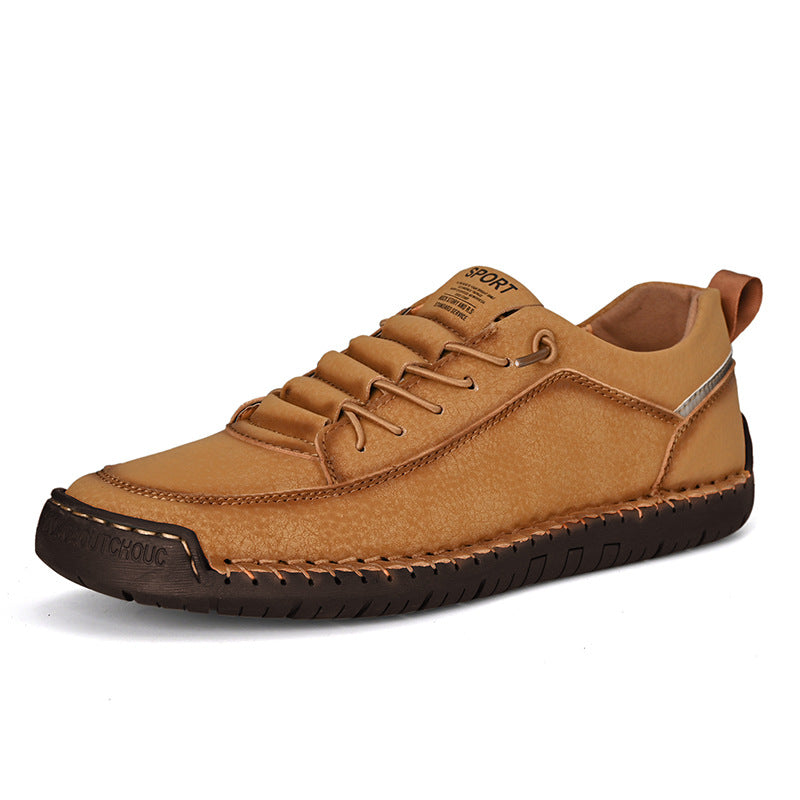 MEN'S LOW-TOP SOFT-SOLED LEATHER SLIP-ON SHOES