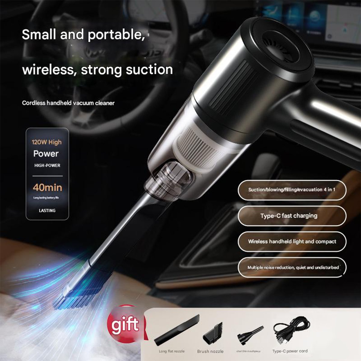 🔥Wireless Handheld Car Vacuum Cleaner