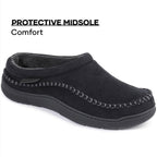 Men's Daily Non-Slip Warm Wide-Toe Plush Slippers