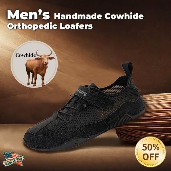 ⏰Promotion - 50% OFF🔥Men's Breathable Leather Orthopedic Shoes – Hand-Stitched, Non-Slip