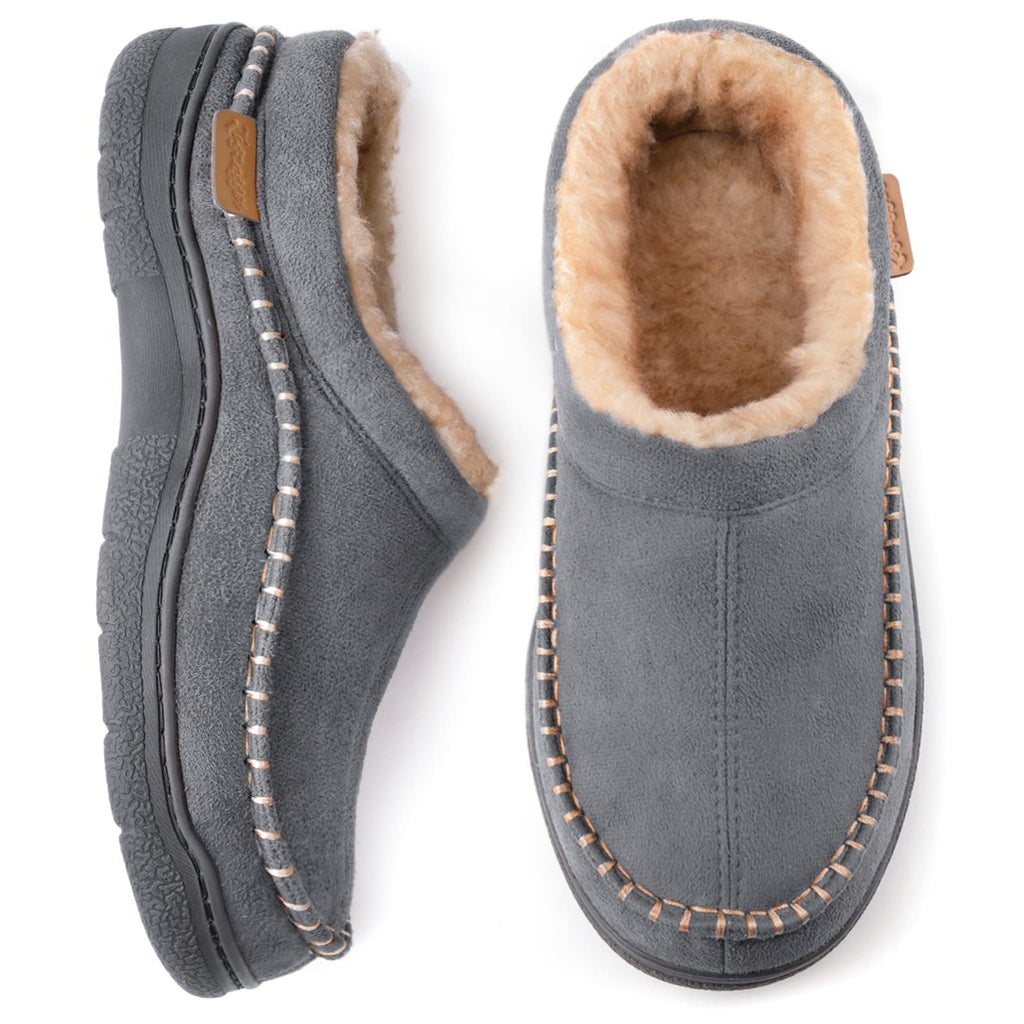 Men's Daily Non-Slip Warm Wide-Toe Plush Slippers