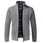 Men's autumn and winter stand collar zipper casual cardigan sweater jacket