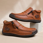 (🔥Lowest Price) Men's - Cowhide Slip-On Orthopedic walking Shoes – Waterproof, Non-Slip, Wide Toe Fit