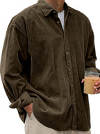 Men's Stylish Corduroy Urban Casual Daily Long-Sleeved Shirt