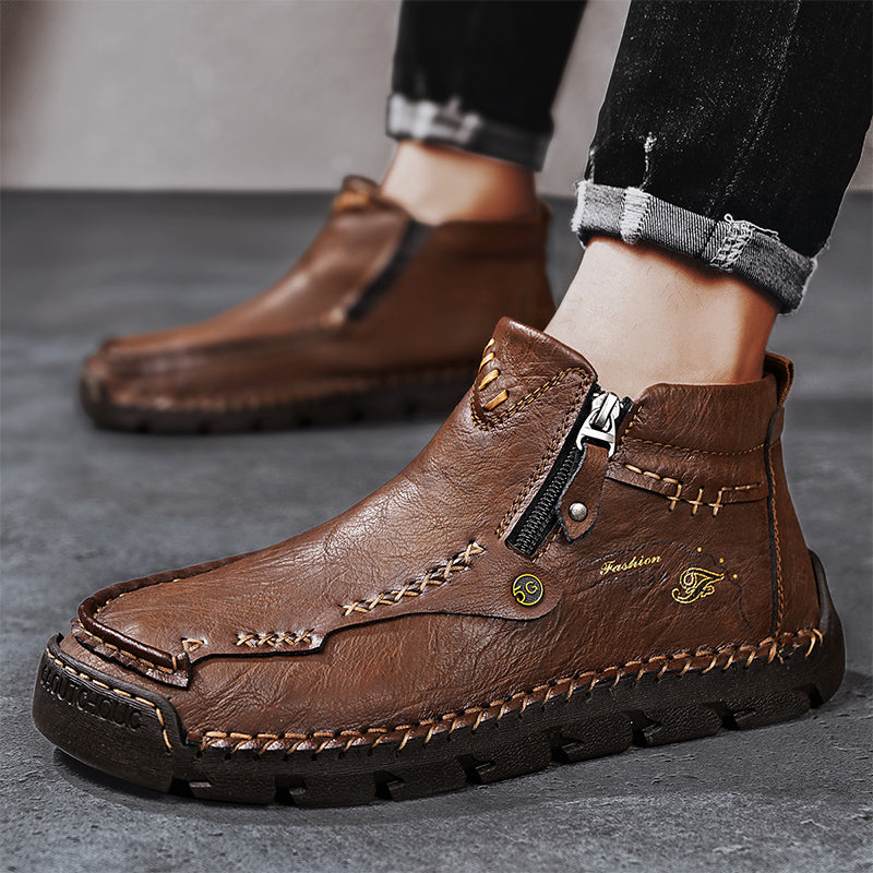 (⏰Last Day 70% OFF🔥)Men's Top-Quality Motorcycle Boots Hand-Stitched Genuine Leather Boots