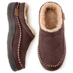 Men's Daily Non-Slip Warm Wide-Toe Plush Slippers