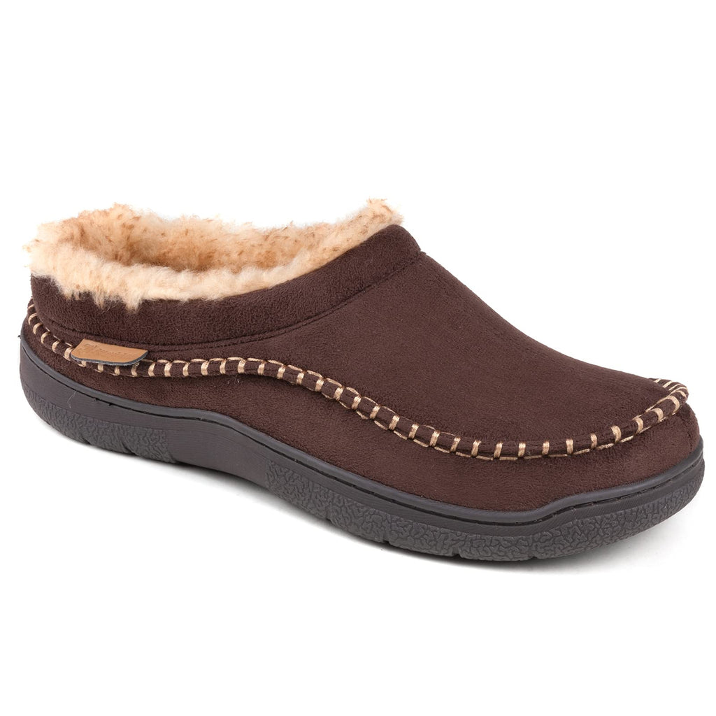 Men's Daily Non-Slip Warm Wide-Toe Plush Slippers
