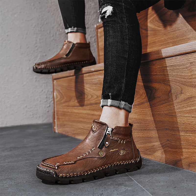 (⏰Last Day 70% OFF🔥)Men's Top-Quality Motorcycle Boots Hand-Stitched Genuine Leather Boots