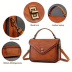 Genuine Leather Women's Retro Mailman Crossbody Bag