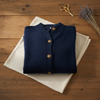 Cotton Button Vest with Collar