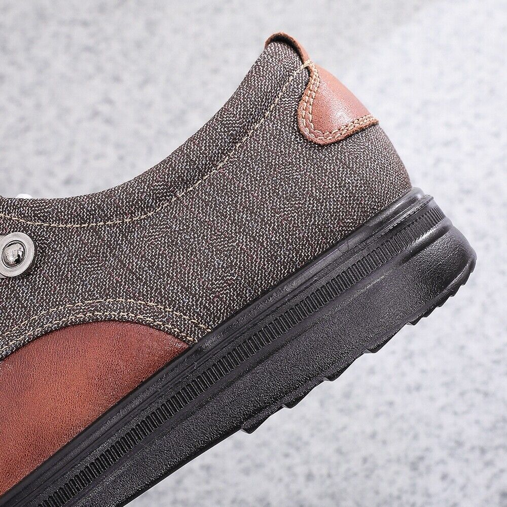 Men's Casual Canvas Shoes Waterproof Orthopedic Walking Shoes