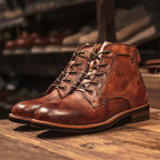 Men's Fashion Calfskin Leather Vintage Boots