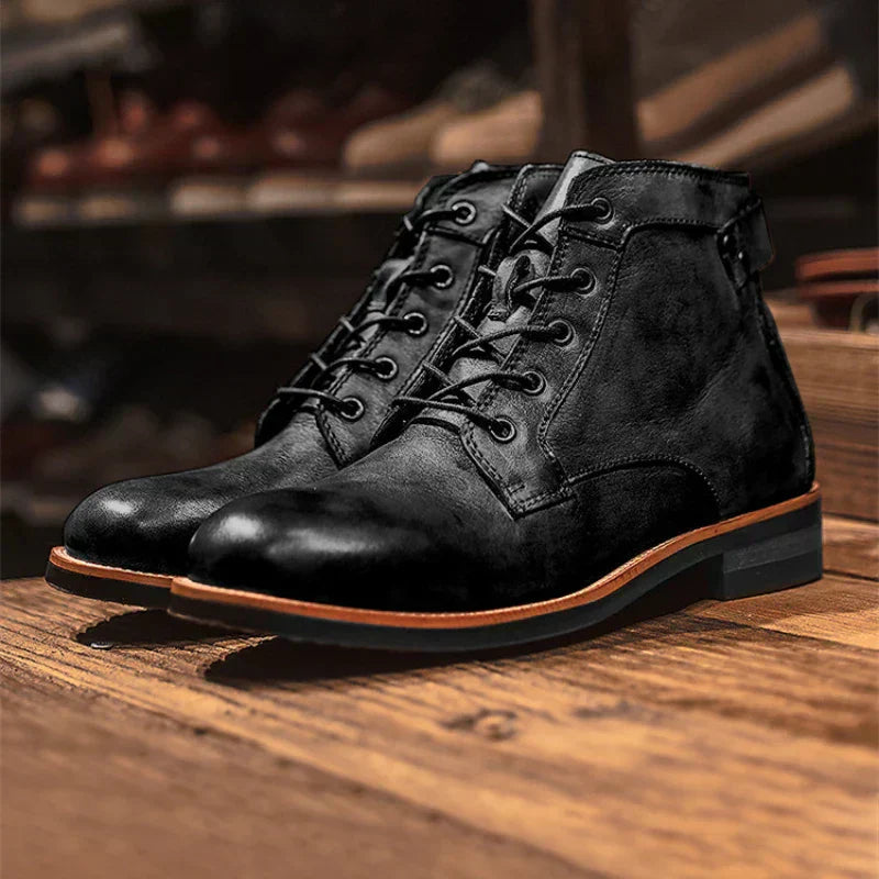 Men's Fashion Calfskin Leather Vintage Boots