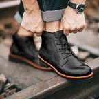 Men's Fashion Calfskin Leather Vintage Boots